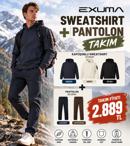 Exuma Erkek Sweatshirt Pantolon Takımı