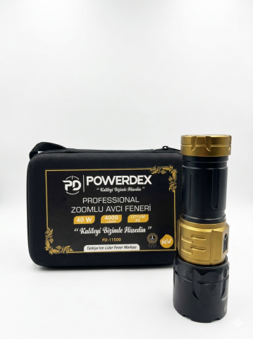 Powerdex PD-11500 Profesyonel Şarjlı Avcı El Feneri - 40W 4000 Lümen Zoomlu