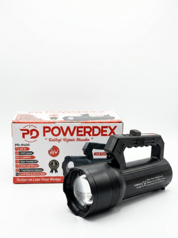 Powerdex PD-9400 40W 4000 Lümen Süper Güçlü Şarj Edilebilir Led El Feneri