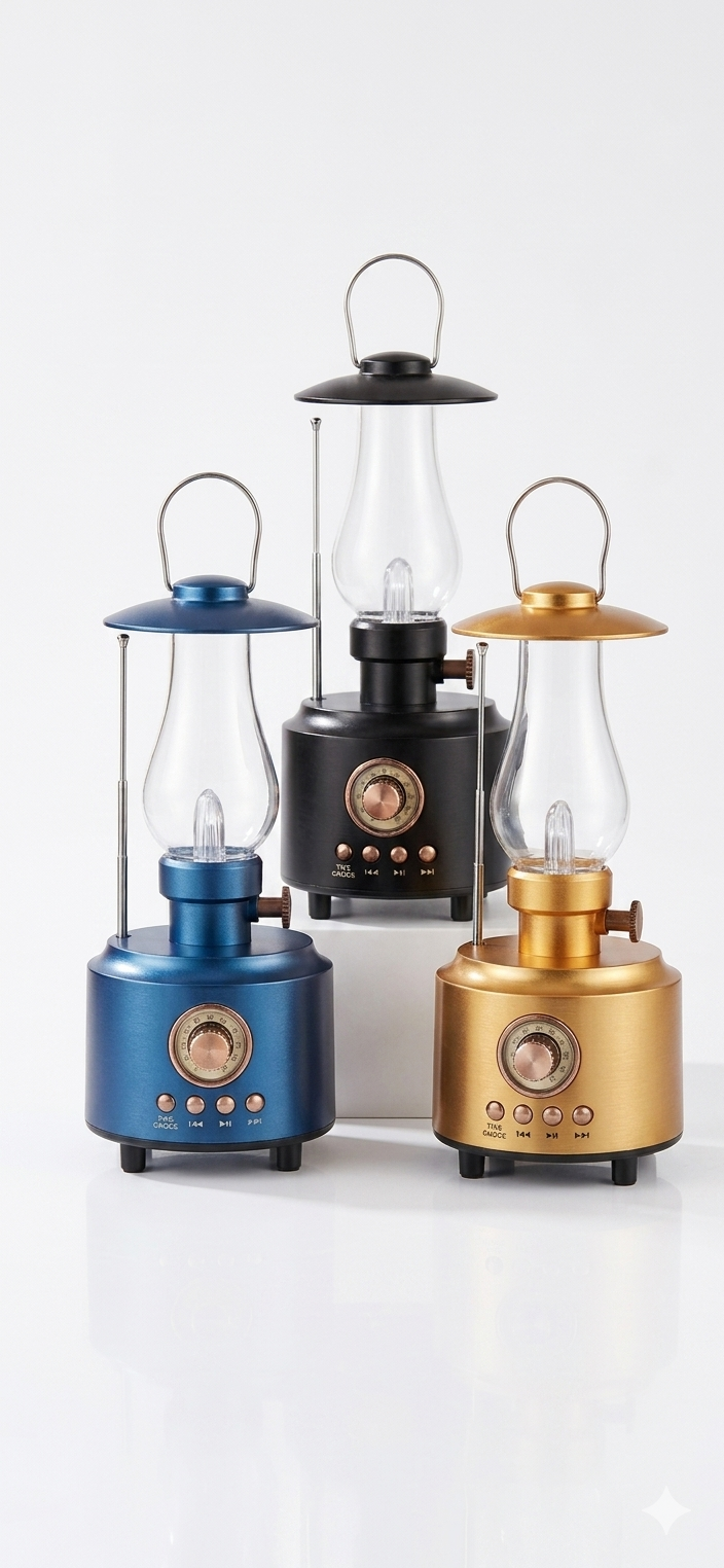 Powerdex PD-81 Dekoratif Lamba & Bluetooth Hoparlörlü Işıldaklı Radyo