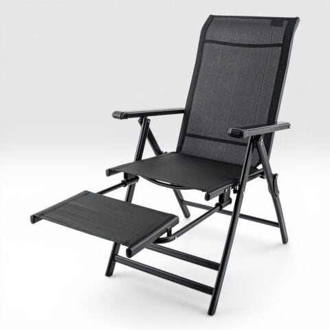 Sırt Ayarlı Katlanabilir Kamp Sandalyesi - 8 Kademeli - Bacak Uzatmalı - Recline