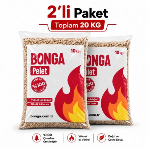 Bonga Çam Peleti 20 KG 6 MM – %100 Çam Odunu Pelet Soba ve Kalorifer Kazanı Yakıtı