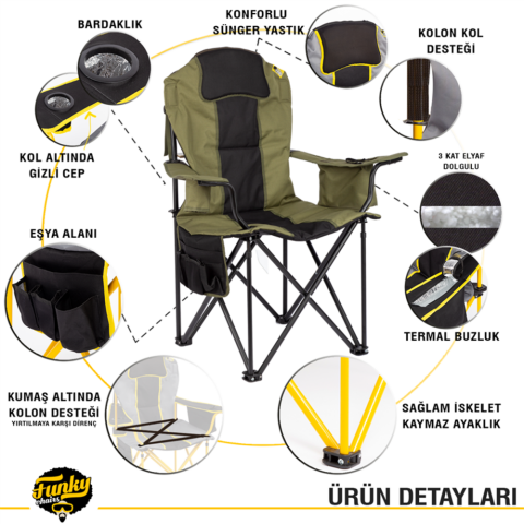 Funky Chairs Big Boy Katlanabilir XL Kamp Sandalyesi