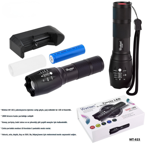 Watton En Güçlü Şarjlı El Feneri WT-023