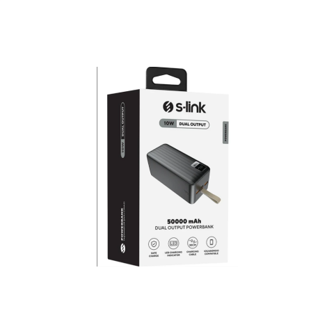 S-Link G501 50000MAH 2*usb+Type-C+Micro Siyah LCD Taşınabilir Pil Şarj Cihazı Powerbank