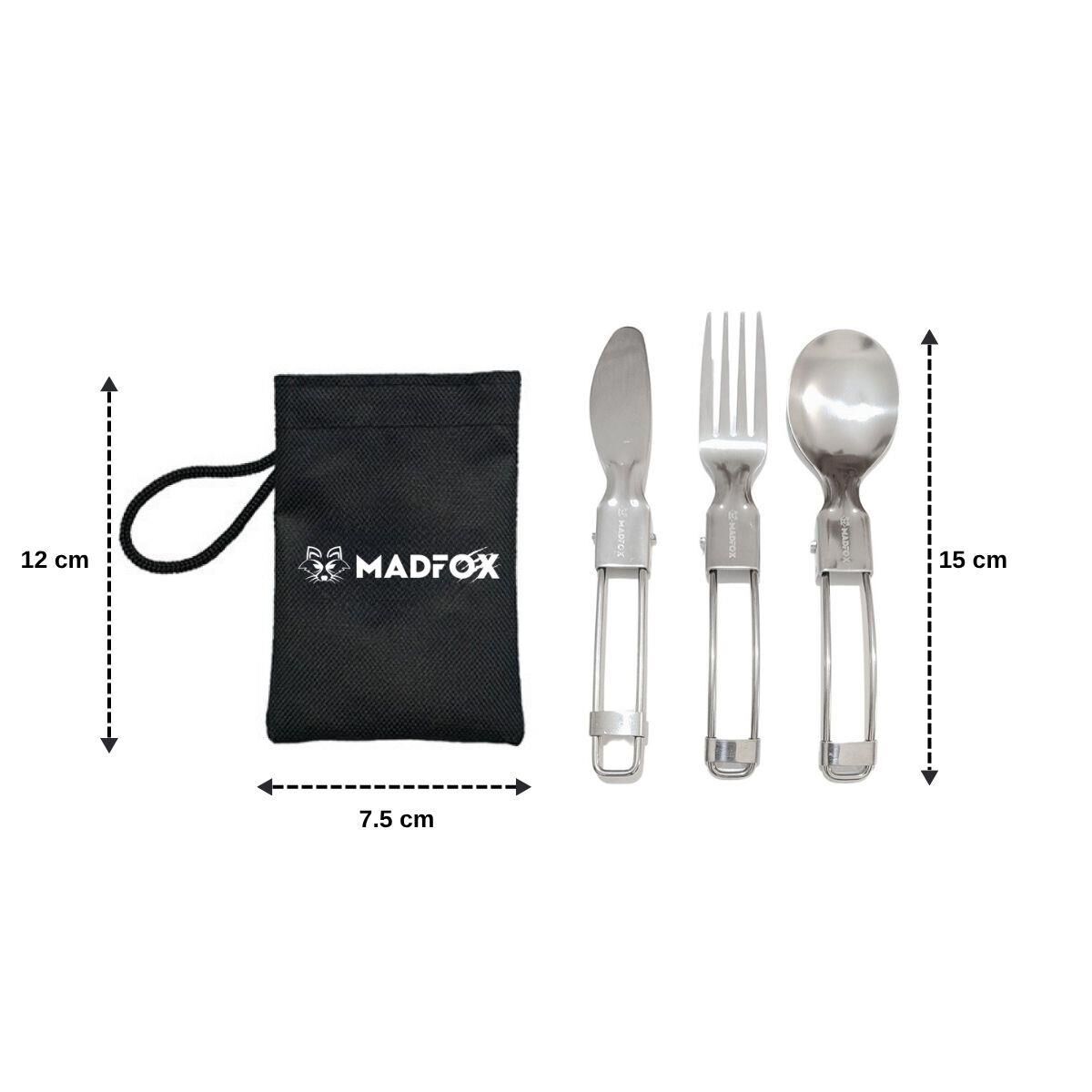 Madfox Heavy Duty 3IN1 Katlanır Çatal Kaşık Bıçak Seti