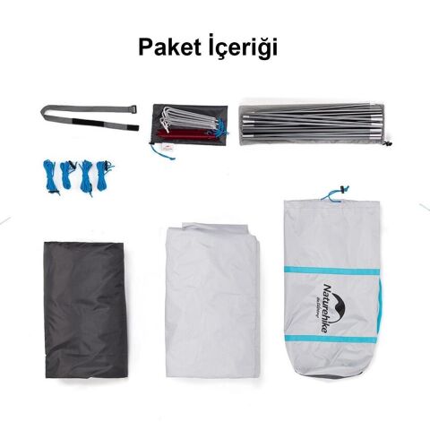 Naturehike Cloud Fun Glee One Room, One Hall Park 3 kişilik Kamp Çadırı