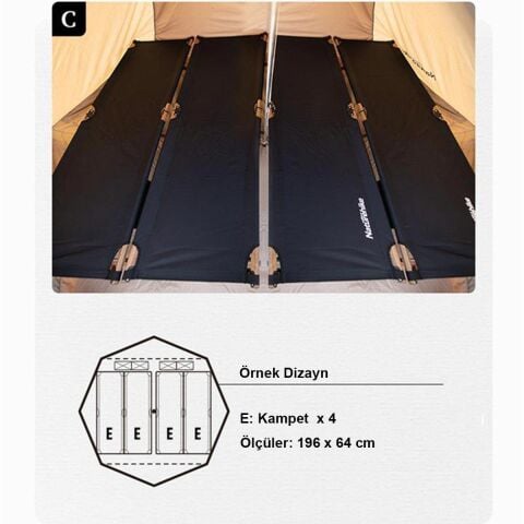 Naturehike Brighten 6.4 Lüks Piramit Pamuk Glamping Çadırı