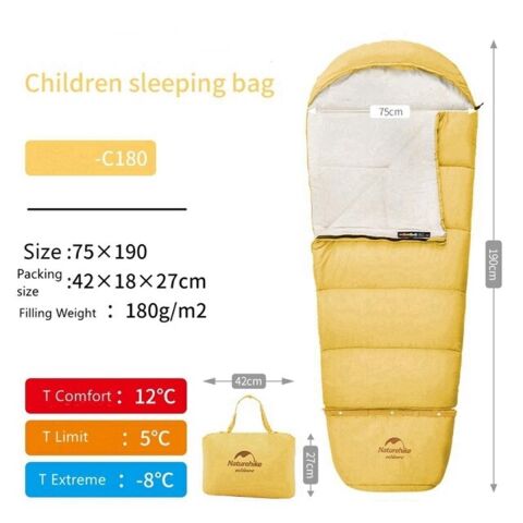 Naturehike C180 UltraLight Pamuklu Uyku Tulumu -8°C ( Çocuk )