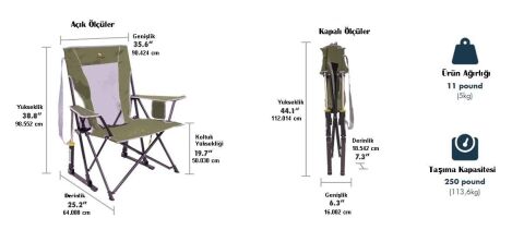 Gci Outdoor Comfort Pro Rocker™ Amortisörlü Katlanır Kamp Sandalyesi