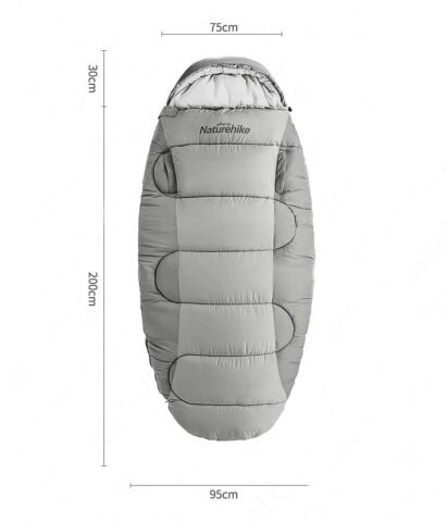 Naturehike PS400 Oval Ultralight Uyku Tulumu -12°C ( Cloudy Grey )