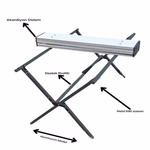 Ramses Premium 6 Kişilik Xl Katlanır Alüminyum Masa