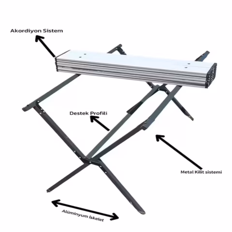 Ramses Premium 6 Kişilik Xl Katlanır Alüminyum Masa