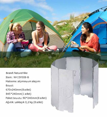 Naturehike Katlanır Rüzgar Kesici Aparat | 8 Parça |