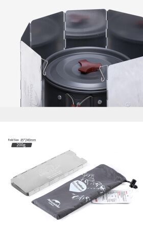 Naturehike Katlanır Rüzgar Kesici Aparat | 8 Parça |