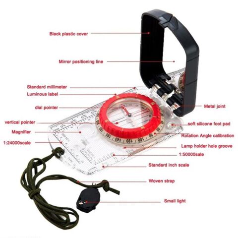 Naturehike Çok Amaçlı Cetvelli Işıklı Kapaklı Pusula