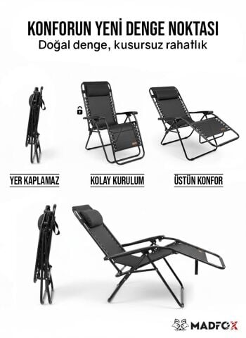 Madfox EasyRest Katlanır Şezlong Sandalye