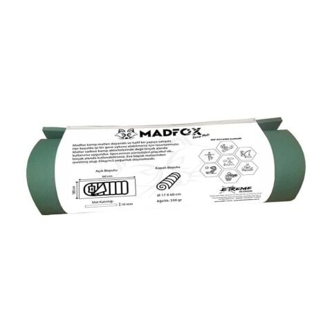 Madfox Nomad Foam Süperlight Kamp Matı [ Yeşil | 180*60cm-10mm | XPE-35 ]