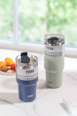 Tyeso TripleTask Termos Vakumlu Yıkanabilir Silikon Pipetli 600ML