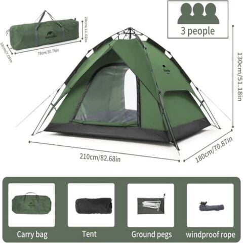 Naturehike Waterproof Otomatik Kurulum 4 Kişilik Çadır