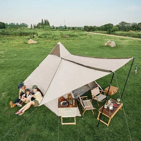 Naturehike Glamping 4 Kişilik Çift Katmanlı Otomatik Kurulum Piramid Çadır