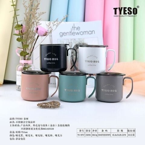Tyeso Fiery Mug Vakumlu Paslanmaz Çelik  Termal Kapaklı 350ML