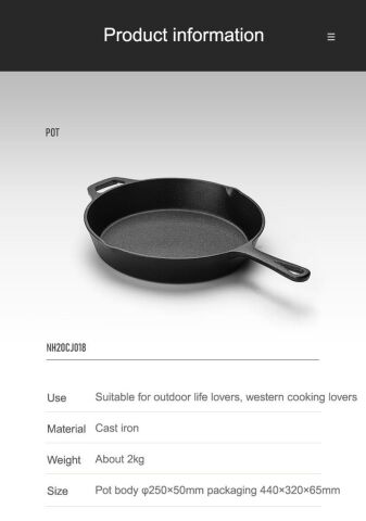 Naturehike Ultra Light Demir Döküm Tava 10 Inch