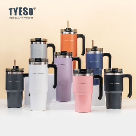 Tyeso Maxus Mug Vakumlu Çift Duvarlı Isı Yalıtımlı Pipetli 600 ML