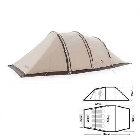 Naturehike Cloud Vessel UPF50+ Snow Skirt 4-6 Kişilik Tünel Çadır