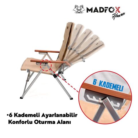 Madfox Haven 6 Kademeli Katlanır Kamp Sandalyesi