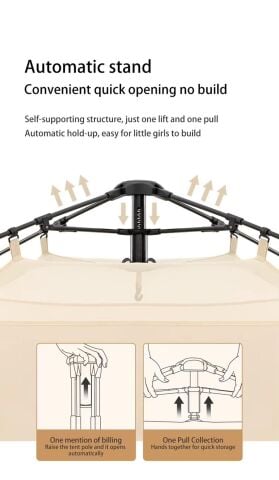 Naturehike Ango UPF 50+ Gölgelikli Otomatik Kurulum Kamp Çadırı