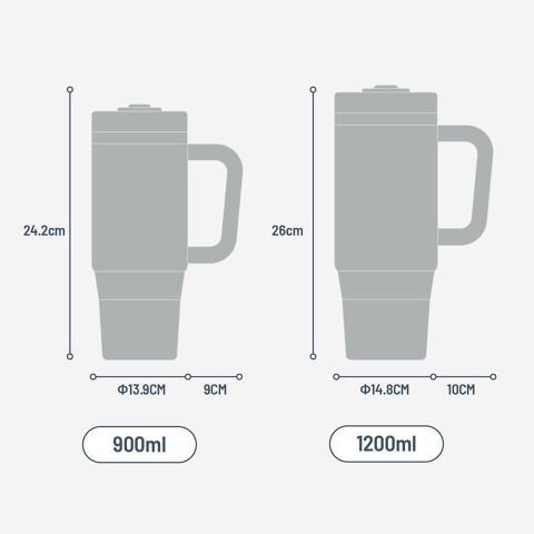 Tyeso QQ Termos Sızdırmaz Pipetli Çift Duvarlı Vakumlu 900ML