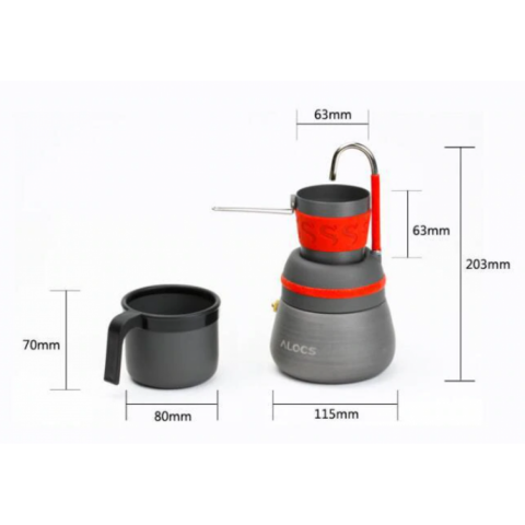 Alocs Kamp Filtre Kahve Demleme Potu Moka Pot Tam Set