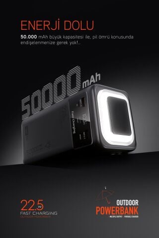 POWERWAY 50.000 MAH DİJİTAL GÖSTERGELİ OUTDOOR POWERBANK