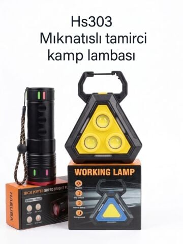 Hasuba Mıknatıslı Tamirci Kamp Lambası Hs303