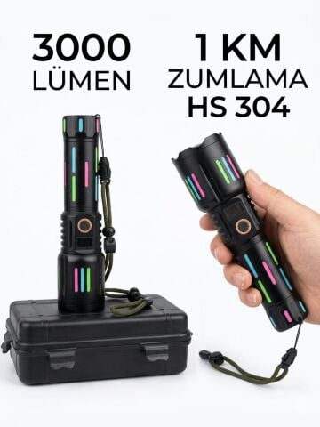 Hasuba HS 304 Şarjlı El Feneri - 3000 Lümen