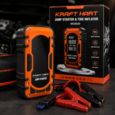 KRAFT HART MC6635 Akü Takviye Cihazı 12V Jump Starter & Kompresör